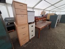 Image of Wooden Desk & 4x Filing Cabinates