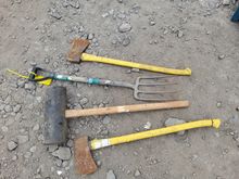 Image of 2x Axes, 1x Pavers Mallet & 1x Garden Fork