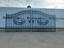 Image of 16ft Pair Of Metal Gates - Deer Design