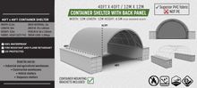 Image of C4040E - Green 40ft x 40ft PVC Container Canopy with Back Panel Included Green