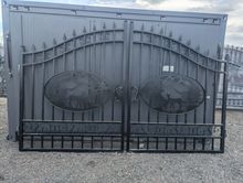 Image of 12ft Pair Of Metal Gates - Deer Design