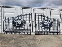 Image of 18ft Pair Of Metal Gates - Deer Design