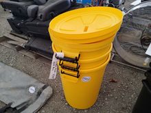 Image of 3x 85L Yellow Waste Bins With Lids