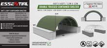 Image of C4040S - White 40ft x 40ft Dual Truss Container Shelter with PVC Fabric & Fixings