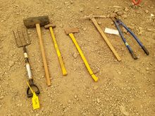 Image of Pickaxe/Mattock, Axe, Bolt Croppers 900mm, Pavers Mallet, Garden Fork