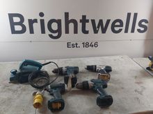Image of Qty of Makita Hand Tools - 3x Drill 1x Impact Wrench 1x Planer