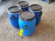 Image of 4x 60L Open Top Storage Barrels With Lids