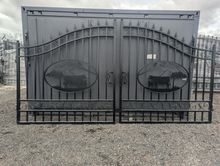 Image of 14ft Pair Of Metal Gates - Cow Design