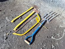 Image of 2x Axe, 1x Garden Fork, 1x Saw