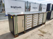 Image of 10FT Stainless Tool Cabinet With 18 Drawers, 2 Cabinets, Non-Slip Mat & Lock