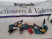 Image of Makita 1x Hammer Drill + 2x Diamond Core Drill + 1x Electric Angle Drill + Mini Sander