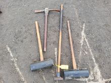Image of 2x Pavers Mallets, 1x Punner,1x Pickaxe/Mattock