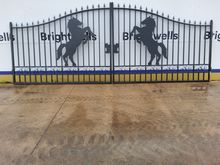 Image of 18ft Pair Of Metal Gates - Horse Design