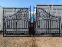 Image of Set of 14ft Bi-Parting Iron Driveway Gates - European Style