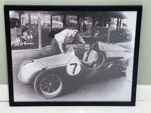 Image of Peter Collins and Stirling Moss at Shelsley Walsh Framed enlarged print of a photo