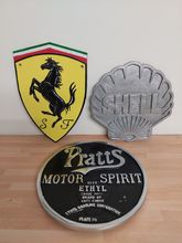 Image of Automobilia Three misc metal signs