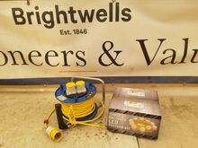 Image of 110V Electric Cable Reel & 22m Led Festoon Lighting Kit