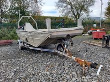 Image of Boat & Roller Coaster Boat Trailer C/W Honda 50 Outboard Motor