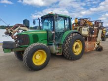 Image of John Deere 6220 4wd Tractor & Trebro HS141 Turf Harvester