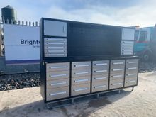 Image of 10ft 30 Drawer 2 Cabinet High Stainless Steel Workbench
