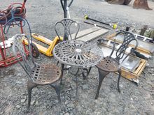 Image of Cast Iron Table & 3x Chairs