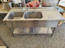Image of Table With Double Sink Stainless Steel