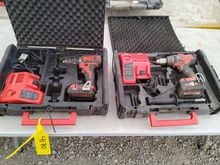 Image of 2x Milwaukee Drills + Batteries and Chargers