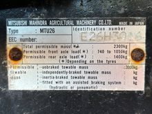 Image of Mitsubishi MTU26 Compact Tractor