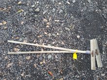 Image of 2x Wooden Handle Concrete Rakes