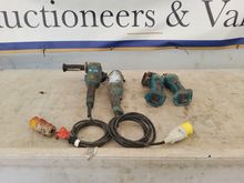 Image of Makita 2x DG452 Battery Angle Grinders + 2x GA5021 Angle Grinders