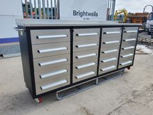 Image of 7FT Stainless Tool Cabinet With 20 Drawers, Non-Slip Mat, Lock, Wheels & Side Handle
