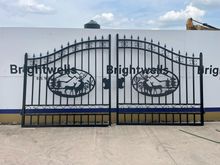 Image of 14ft Pair Of Metal Gates - Deer Design