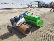 Image of Iseki SA600 Pedestrian Tractor c/w Mumby The Chariot MCSD 1100 Grass ReSeader