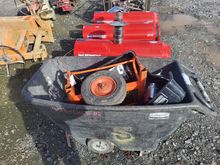 Image of Rubbermaid Cart of Misc Engine & Metal Spares