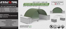 Image of C3320E - Grey 33ft x 20ft Container Shelter with PVC Fabric, Back Panel & Fixings