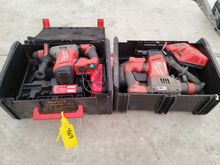 Image of 2x Milwaukee Rotary Hammer Drill + Chargers