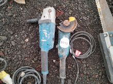 Image of Makita 110v Angle Grinder, Bosch GF2 16-35 AC Chainsaw
